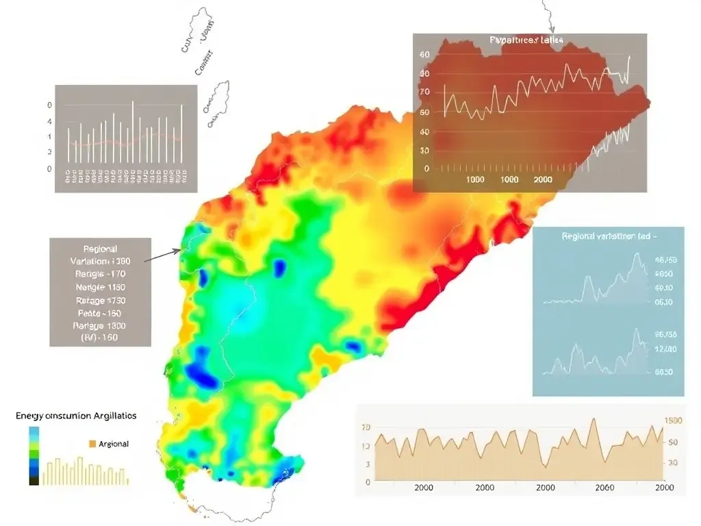 Mapa de calor de datos del sector energético