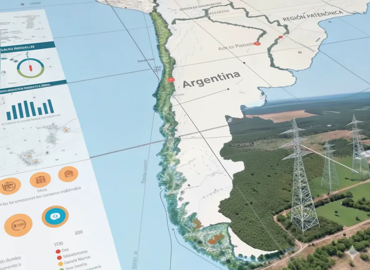 Mapa de recursos energéticos de Argentina